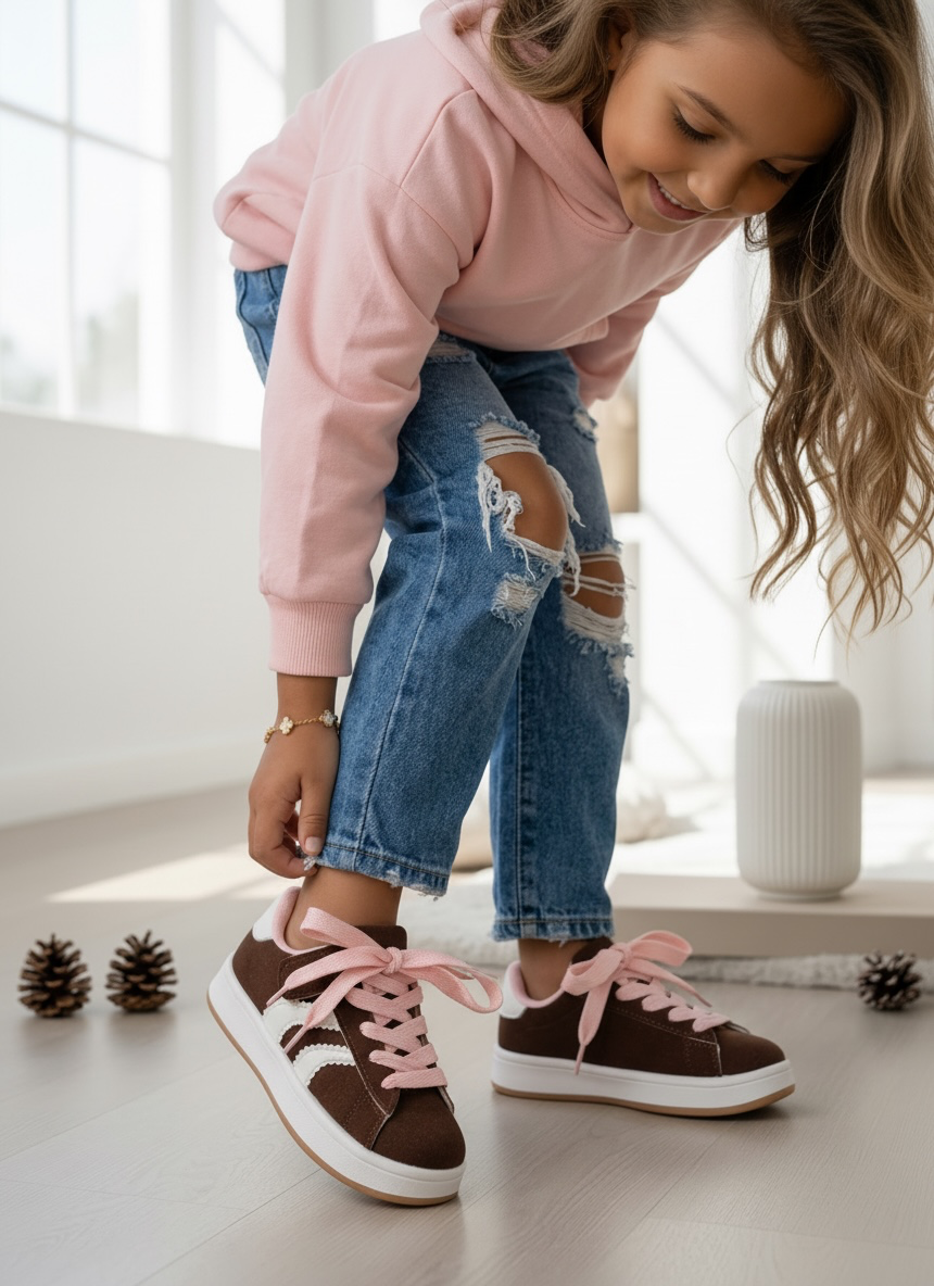 Stripe Sneakers - Marron (Verzenddatum 23 juli)