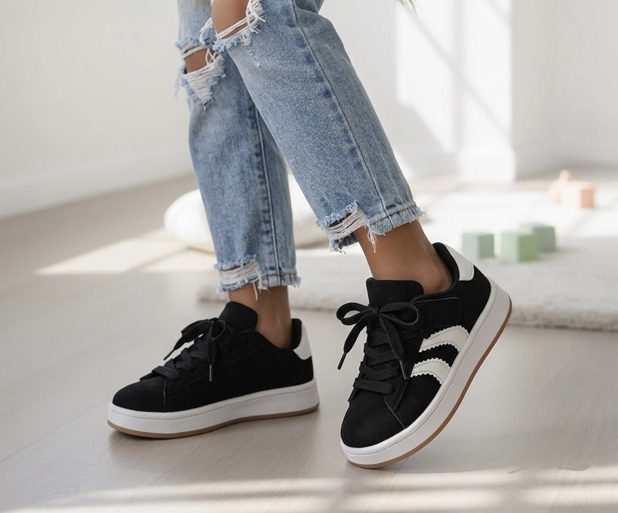 Stripe Sneakers - Zwart