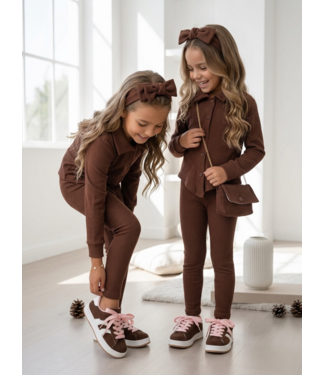 Choco Rib Set (Met Haarband & Tasje) (Verzenddatum 27 Aug)