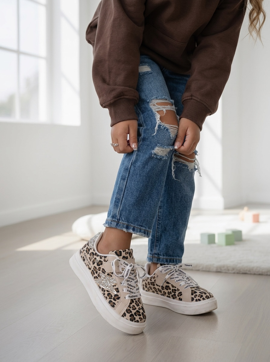 Leopard Shiny Sneakers