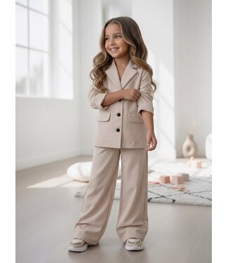 Blazer & Flared Pantalon - Beige