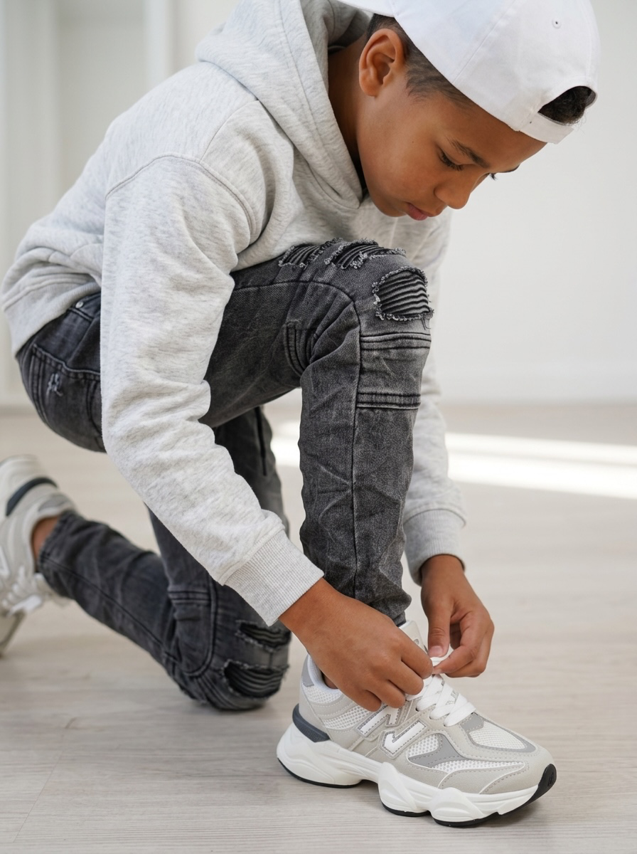 Distressed Jeans - Dk. Grijs