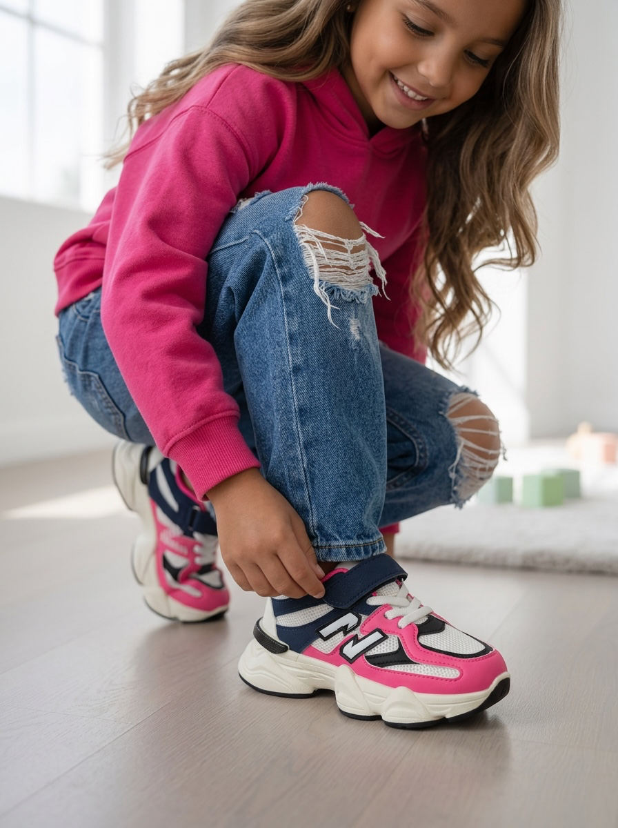 Street Chunky Sneakers - Fuschia/Navy