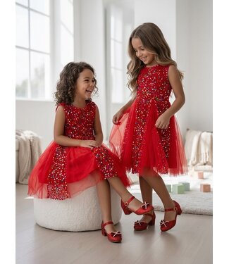 Sparkle Tule Dress - Rood