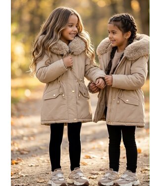 Winter Parka met Faux Fur - Camel (Verzenddatum 20 Aug)
