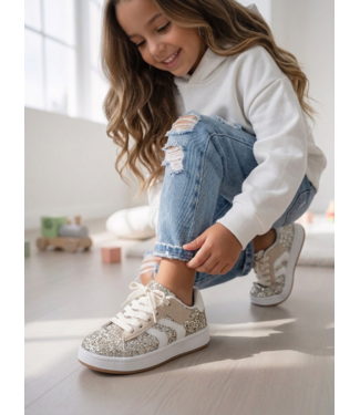 Stripe Glitter Sneakers - Goud