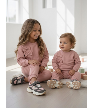 Dirkje  Joggingset met strikjes - Misty Rose