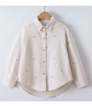 Blouse met strikjes - Beige