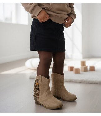 Fringe Suede Cowboy Boots - Beige  (Verzenddatum 27 aug)