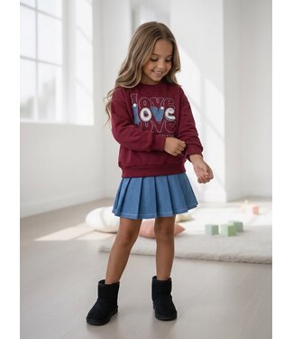 Love Denim Skirt Set – Bordeaux