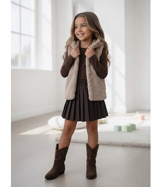 Luxe Teddy Gilet Set Taupe