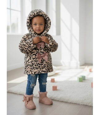 Leopard Teddy Bow Coat