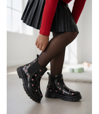Chelsea Heart Boots - Shiny Zwart (Verzenddatum 13 Aug)