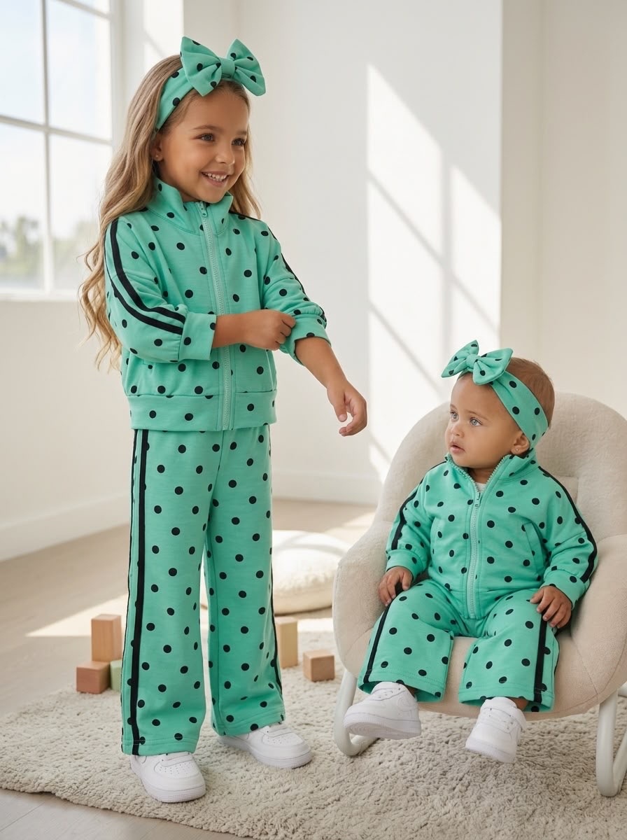 Dotty Tracksuit Set – Mint