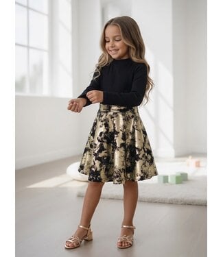Golden Glam Dress – Black/Gold
