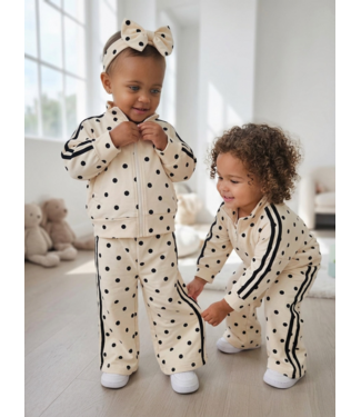 Dotty Tracksuit Set – Beige