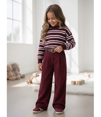 Stripe Knit Sweater - Bordeaux