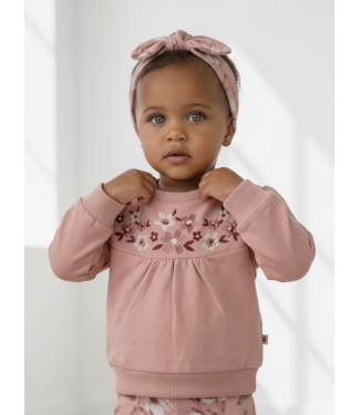 Dirkje  Sweater Flowers - Misty Rose