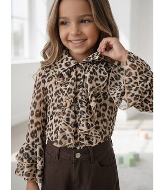 Leopard Ruffle Blouse
