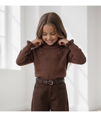 Floral Pearl Knit – Marron