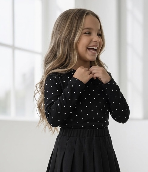 Dots Top - Zwart