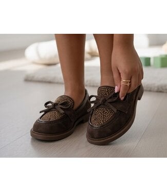 Glam Bow Loafers - Marron (Verzenddatum 13 aug)