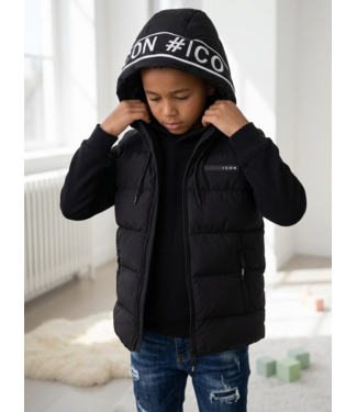 Icon Puffer Bodywarmer – Zwart