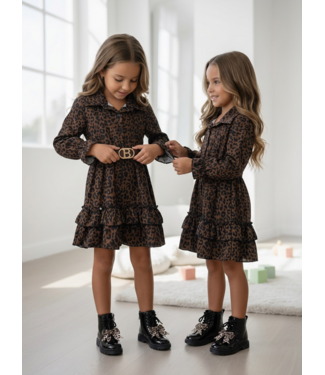 Leopard Belted Dress – Marron