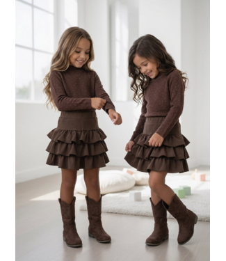 Sparkle Ruffle Skirt Set - Marron (Verzenddatum 21 aug)
