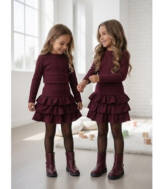 Ruffle Skirt Set - Bordeaux (Verzenddatum 21 aug)