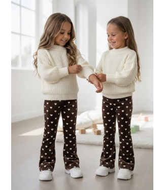 Draakjes en Boefjes Velvet Heart Flared Pants – Marron