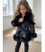 Faux Fur Leather Winterjas – Zwart