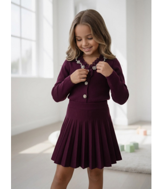 Pearl Knit Set - Bordeaux