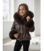 Faux Fur Leatherlook Winterjas – Marron