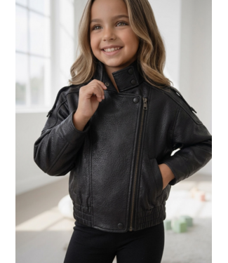 Leatherlook Biker Jacket – Zwart