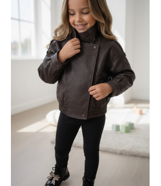 Leatherlook Biker Jacket – Marron