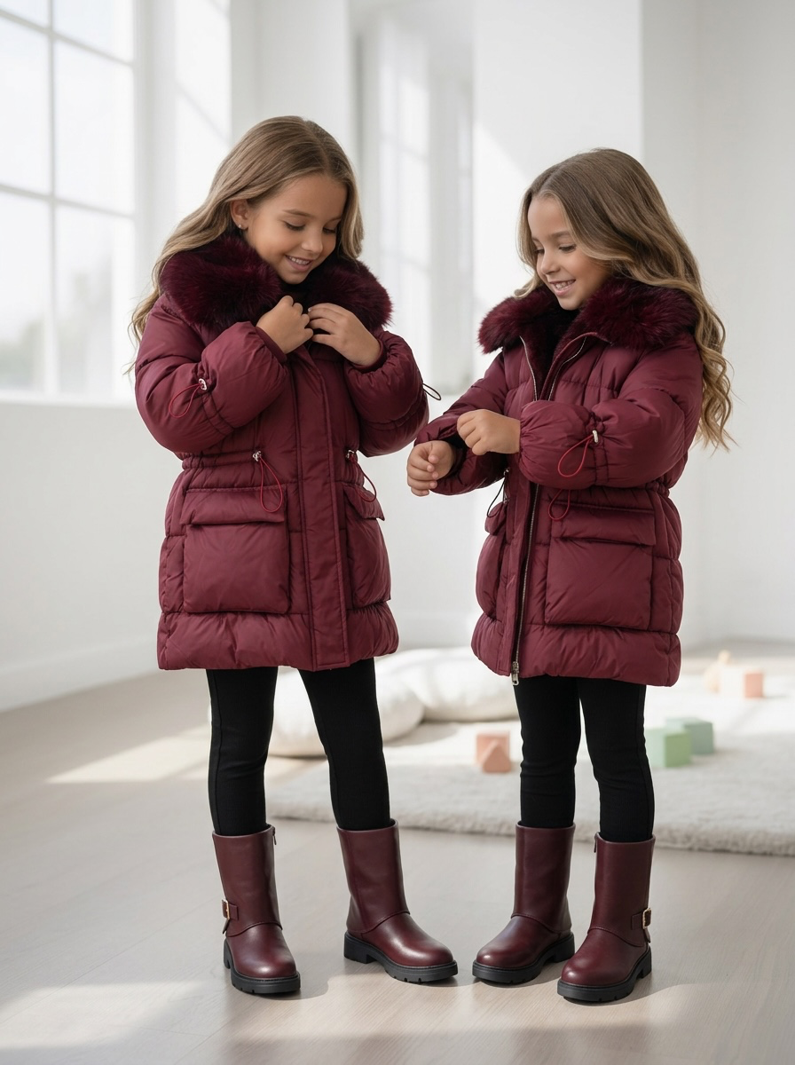 Puffer Winterjas – Bordeaux