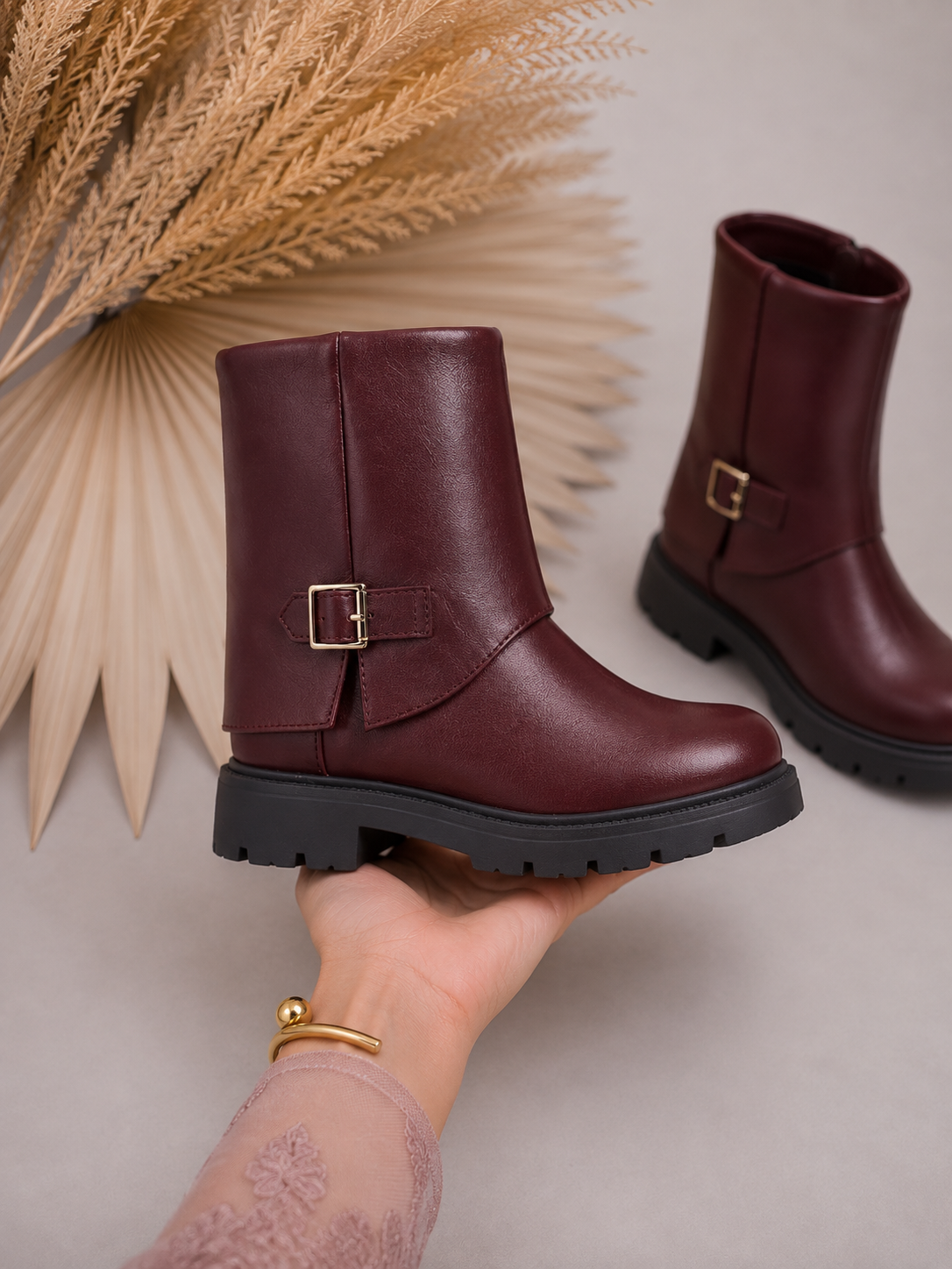 Buckle Boots – Bordeaux (Verzenddatum 20 Aug)