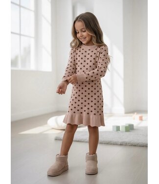 Polka Dots Dress - Taupe (Verzenddatum 20 aug)