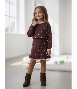 Dotty Knit Set – Marron Pink (Verzenddatum 20 aug)