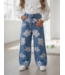 Floral Wide Leg Jeans – Blue