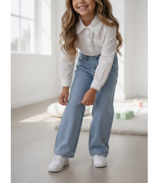 Sparkle Wide Leg Jeans – Blauw