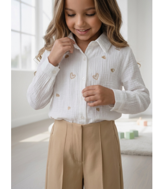 Golden Hearts Blouse – Wit