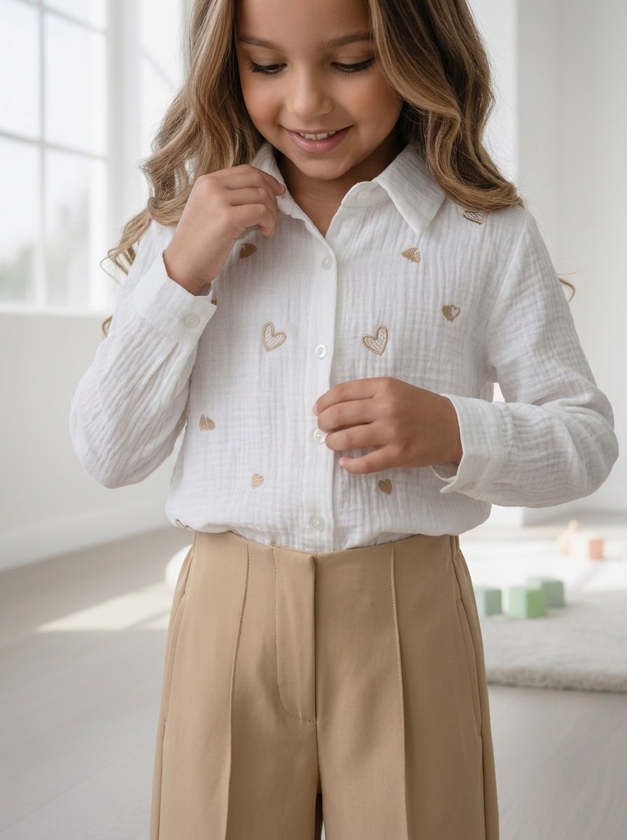 Golden Hearts Blouse – Wit