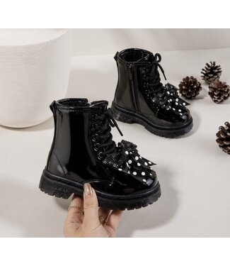 Sparkle Bow Boots – Zwart (Verzenddatum 20 Aug)