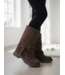 Suede Buckle Laarzen – Marron