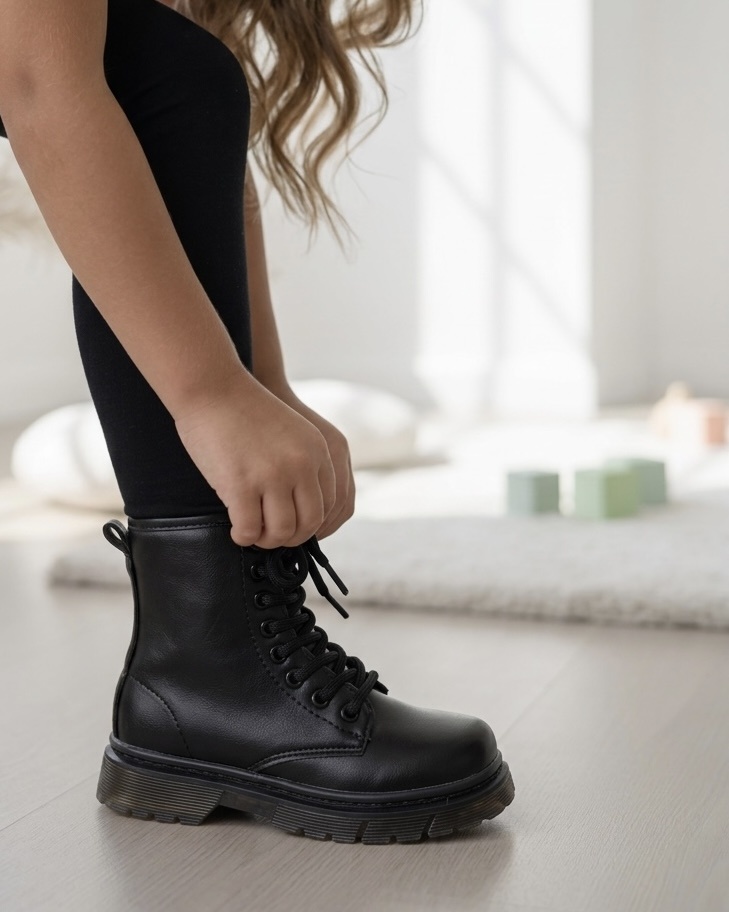 Classic Lace Boots – Zwart