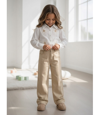 Wide Leg Jeans - Taupe