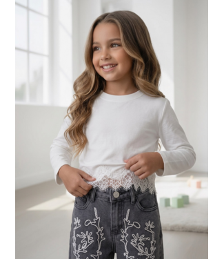 Lace Detail Top – Wit