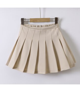 Classic Pleated Skirt – Beige